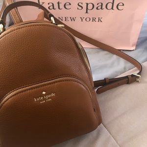 NEW Kate Spade Brown Leather Backpack